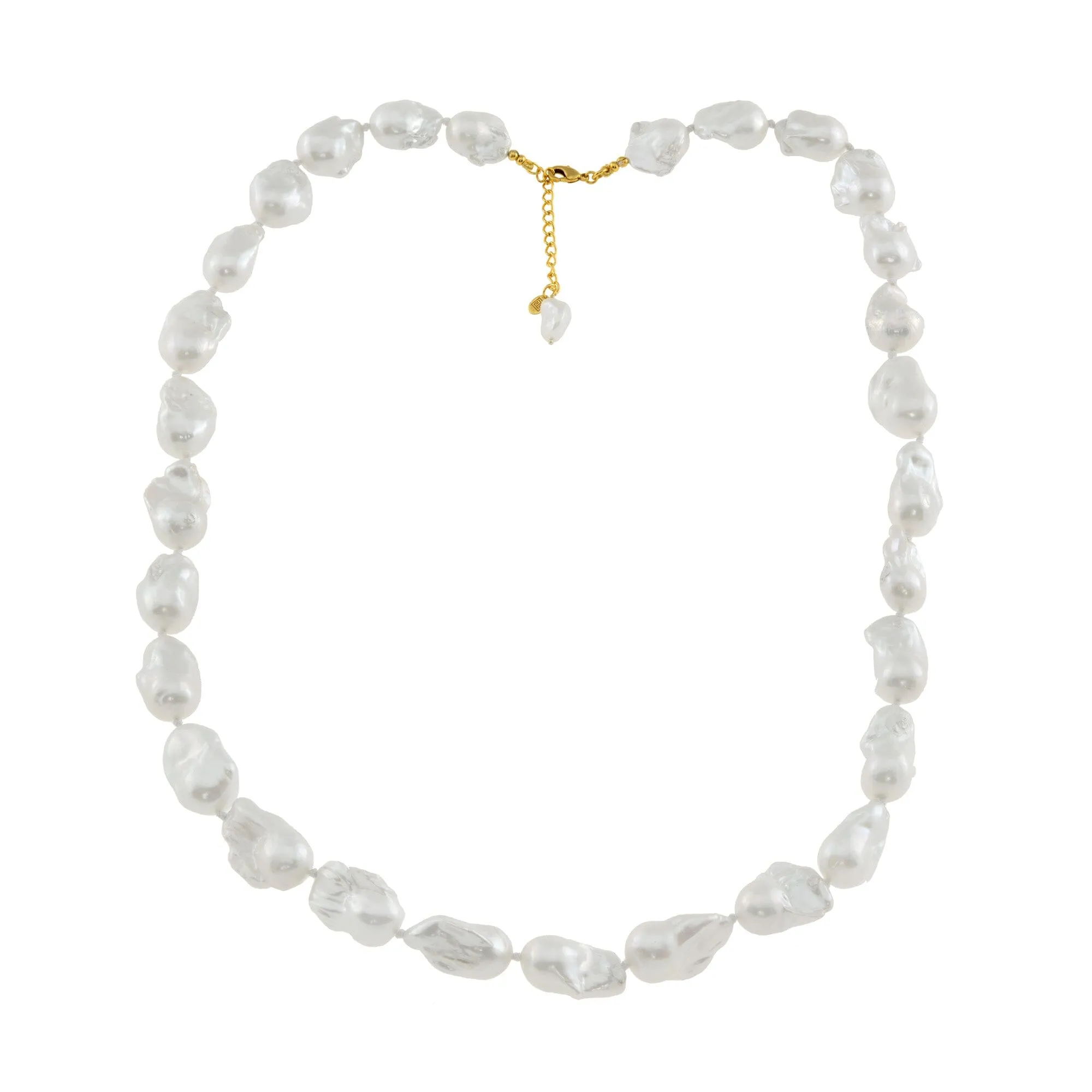 18k Gold Vermeil Natural Baroque Pearl Necklace: The Monica