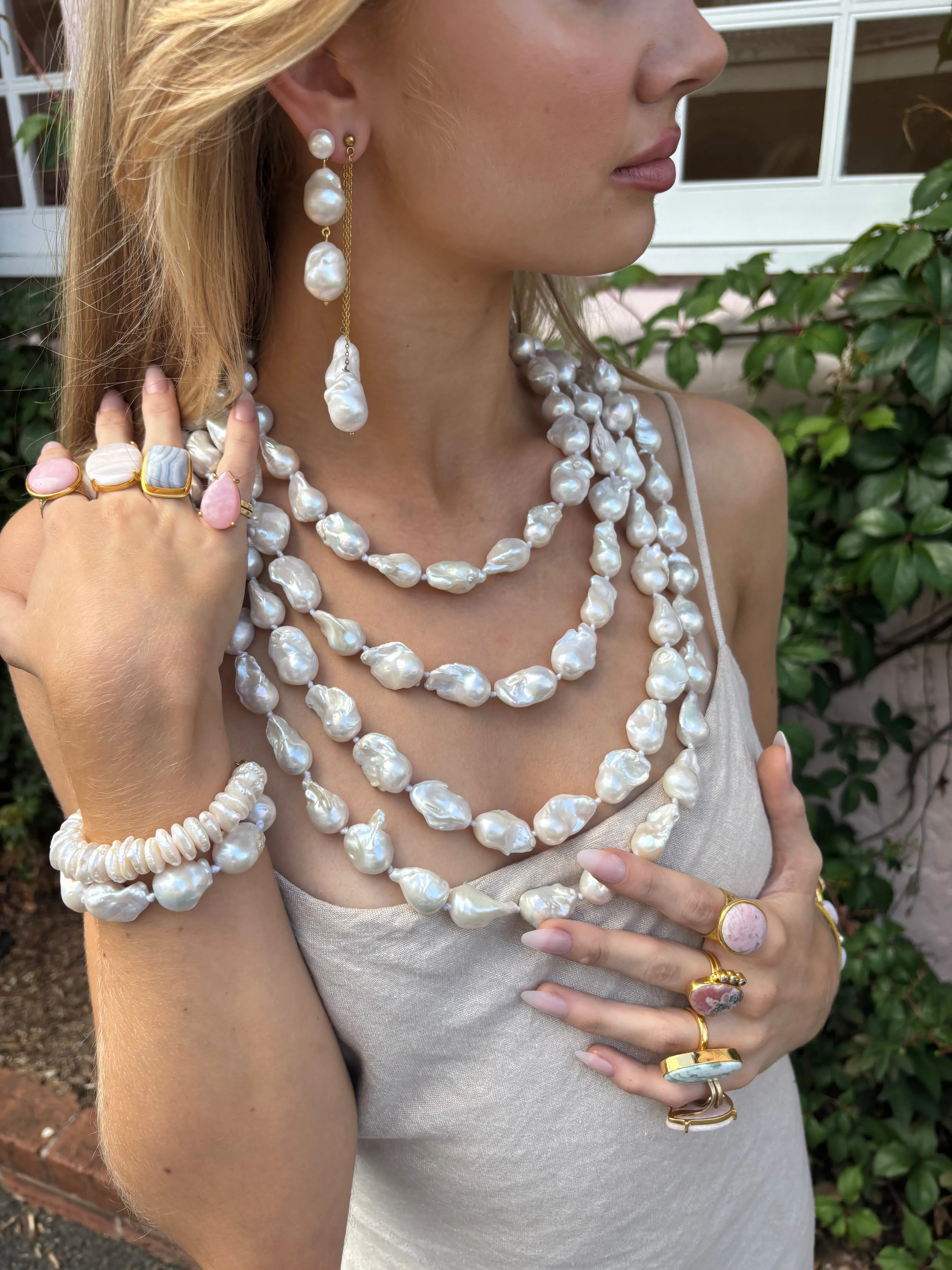 18k Gold Vermeil Natural Baroque Pearl Necklace: The Monica