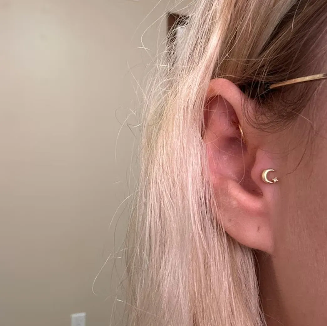 20G/18G/16G Threadless Flat Back Earrings Tiny Nose Stud, Cartilage Tragus Helix Stud Conch Piercing Jewelry