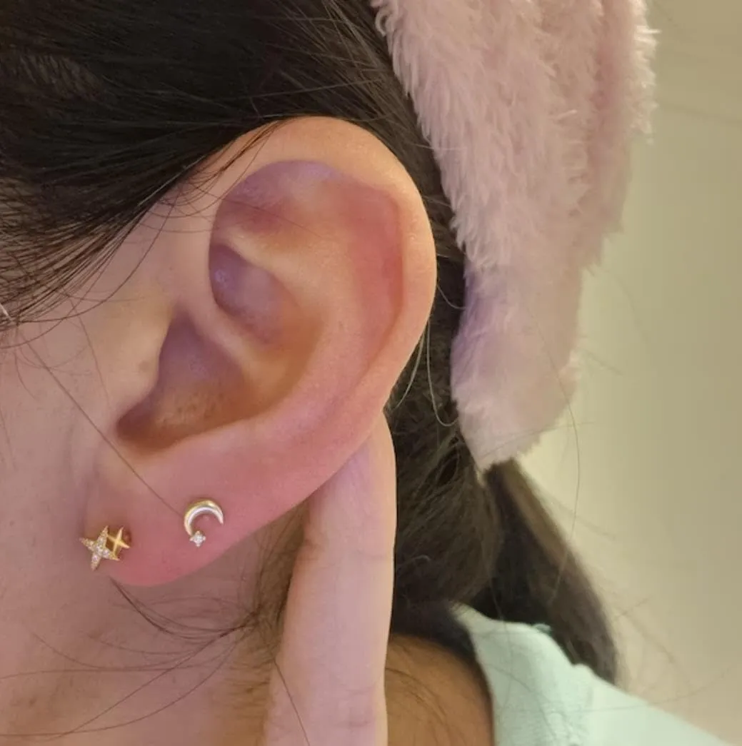 20G/18G/16G Threadless Flat Back Earrings Tiny Nose Stud, Cartilage Tragus Helix Stud Conch Piercing Jewelry
