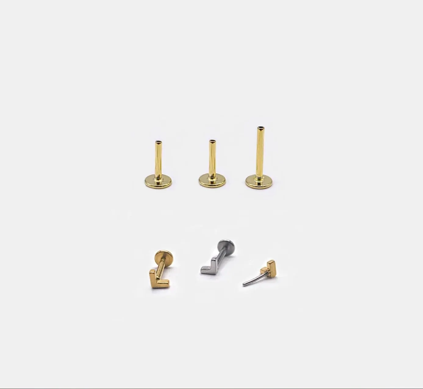 20G/18G/16G Titanium Flat Back Earrings, Threadless Nose Stud Tiny Stud Earrings, Cartilage Tragus Piercing Jewelry Conch Helix Stud