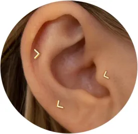 20G/18G/16G Titanium Flat Back Earrings, Threadless Nose Stud Tiny Stud Earrings, Cartilage Tragus Piercing Jewelry Conch Helix Stud