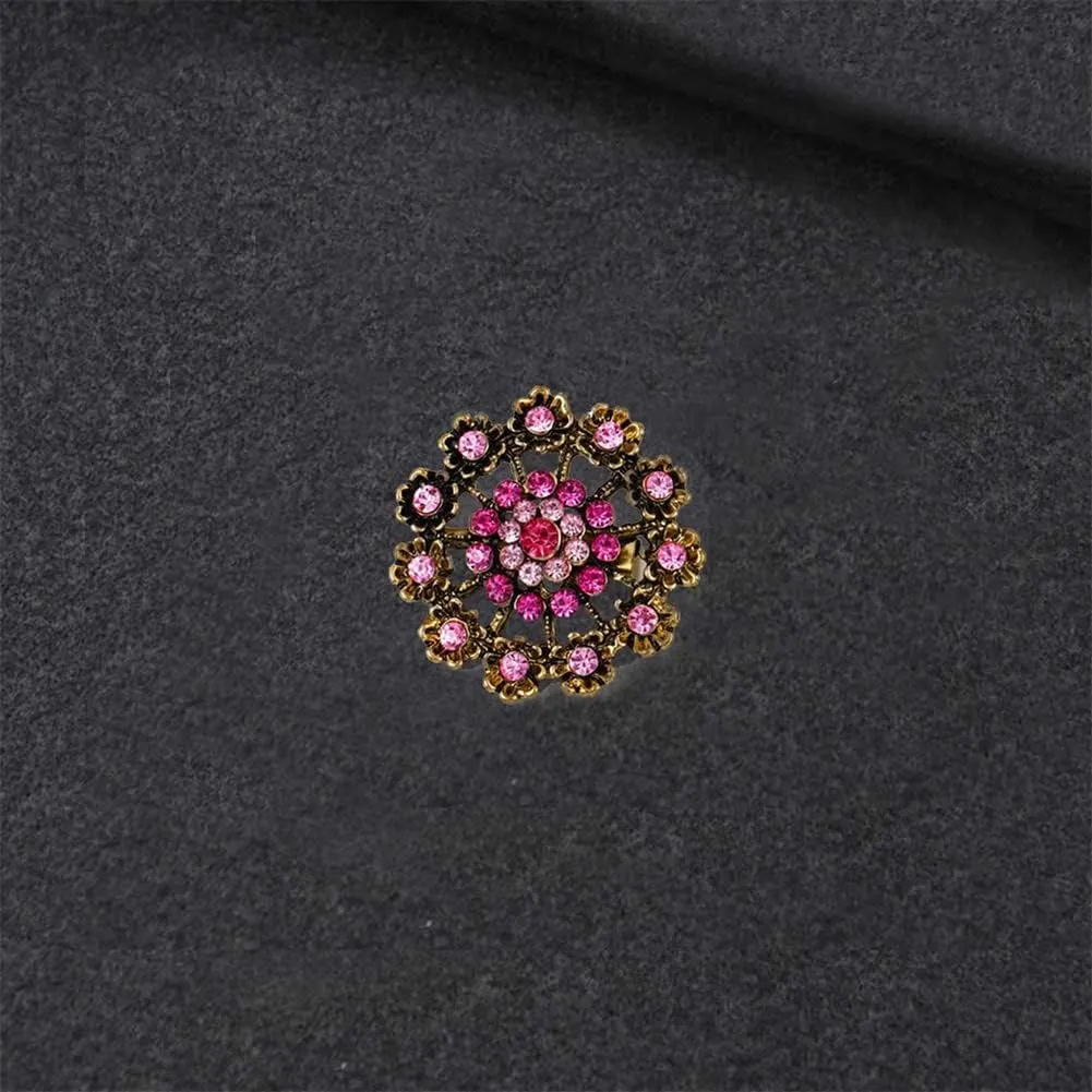 24pcs Lot Rhinestone Crystal Flower Brooches Pin Set