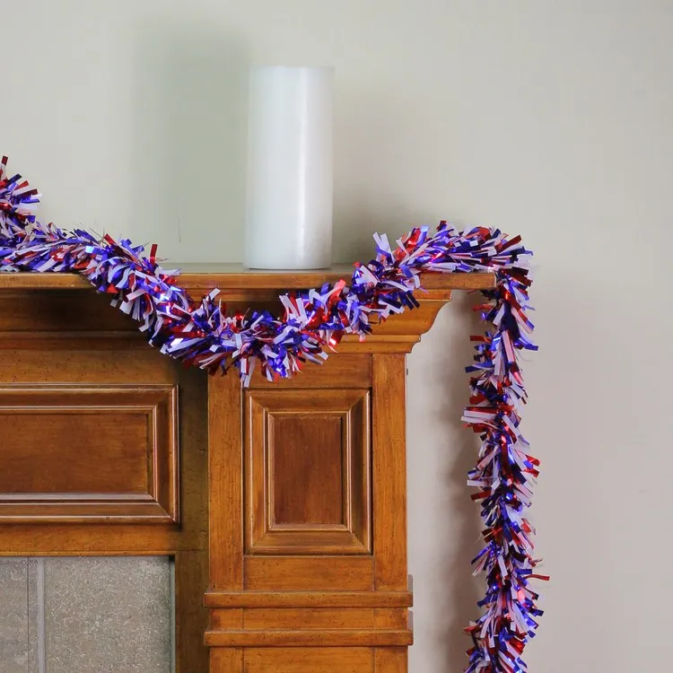 25' Unlit Red and Purple Wide-Cut Garland