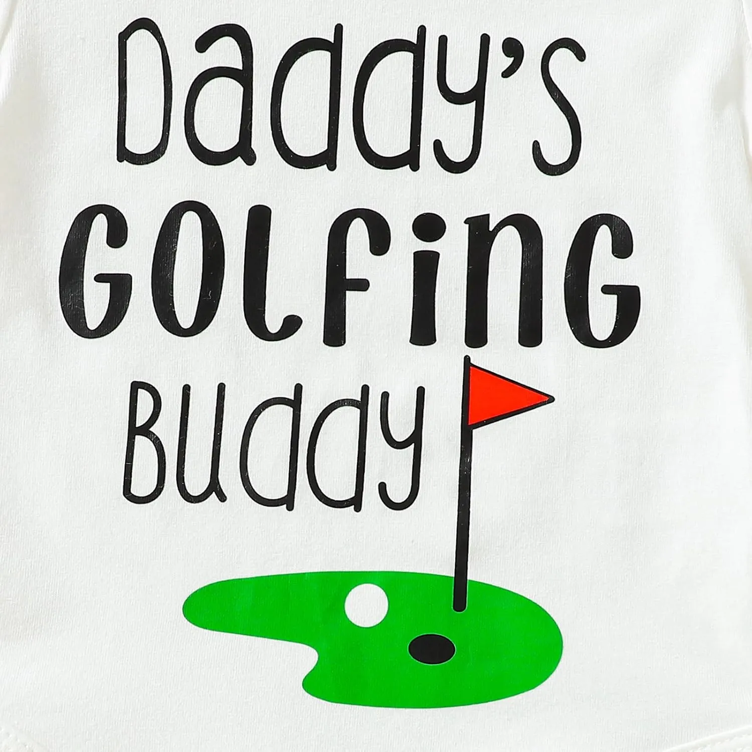 3Pcs Baby Boy Girl Golf Outfit Set Long Sleeve Daddy Golfing Bunny Romper Jogger Pants Hat Newborn Coming Home Outfit