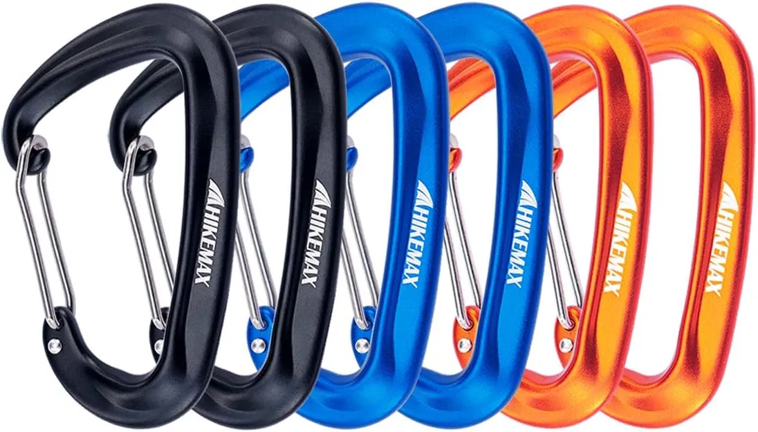 7075 Aluminum Carabiners, Heavy Duty Carabiners Clips 12 KN for Hammocks, Clipping On Camping Accessories, Keychains