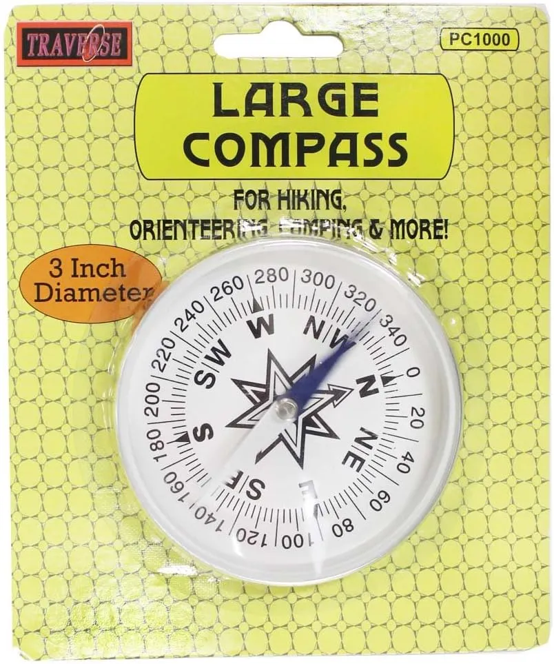 ADROIT Hikers Compass | 0.75", 1", 3" | Ideal for Watch Band, Lanyard, Key Ring | Accurate Navigation for Hiking, Biking, Travel