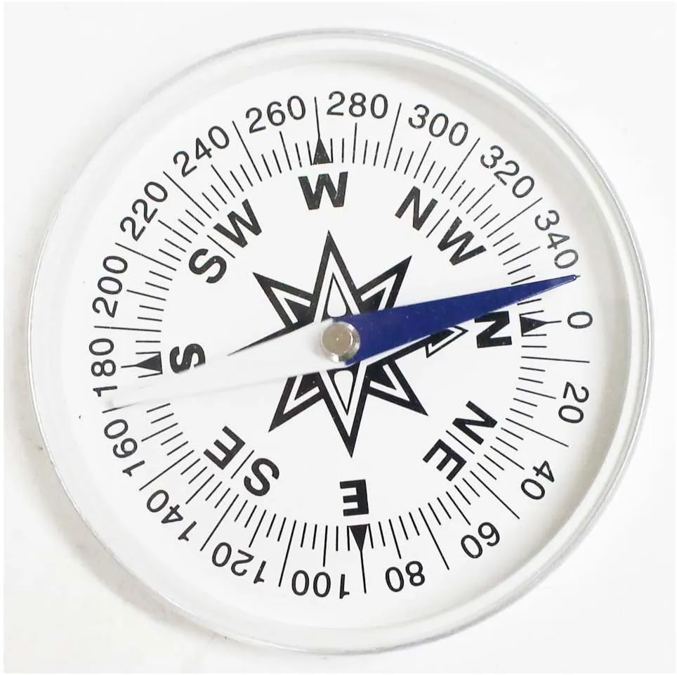 ADROIT Hikers Compass | 0.75", 1", 3" | Ideal for Watch Band, Lanyard, Key Ring | Accurate Navigation for Hiking, Biking, Travel