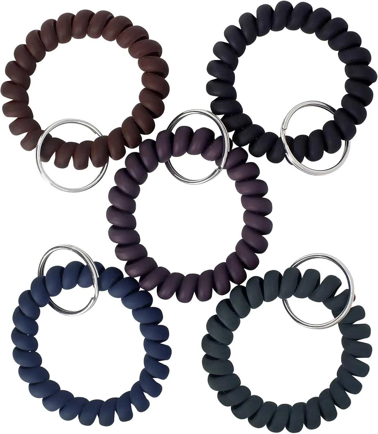 BIHRTC Wrist Key Chain Spring Flexible Spiral Wrist Coil Sauna Keychain