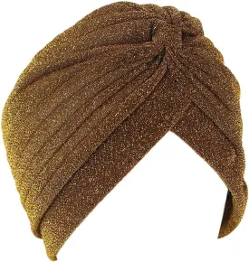canjoyn Unisex Glitter Twist Pleated Hair Wrap Stretch Turban Hat Chemo Beanie Cap Headwear