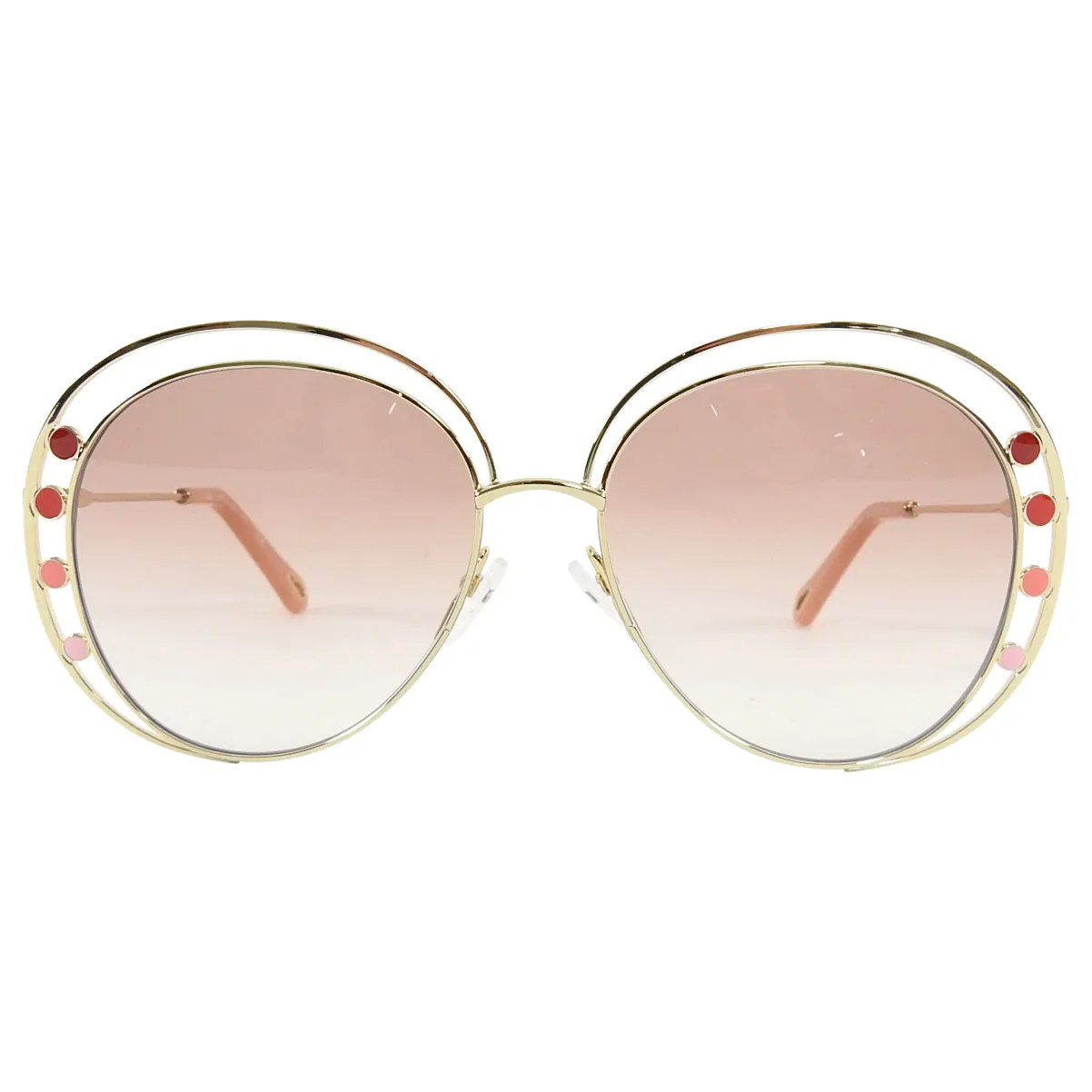 Chloe Large Oversized Round Sunglasses with Enamel Detail CE 169S