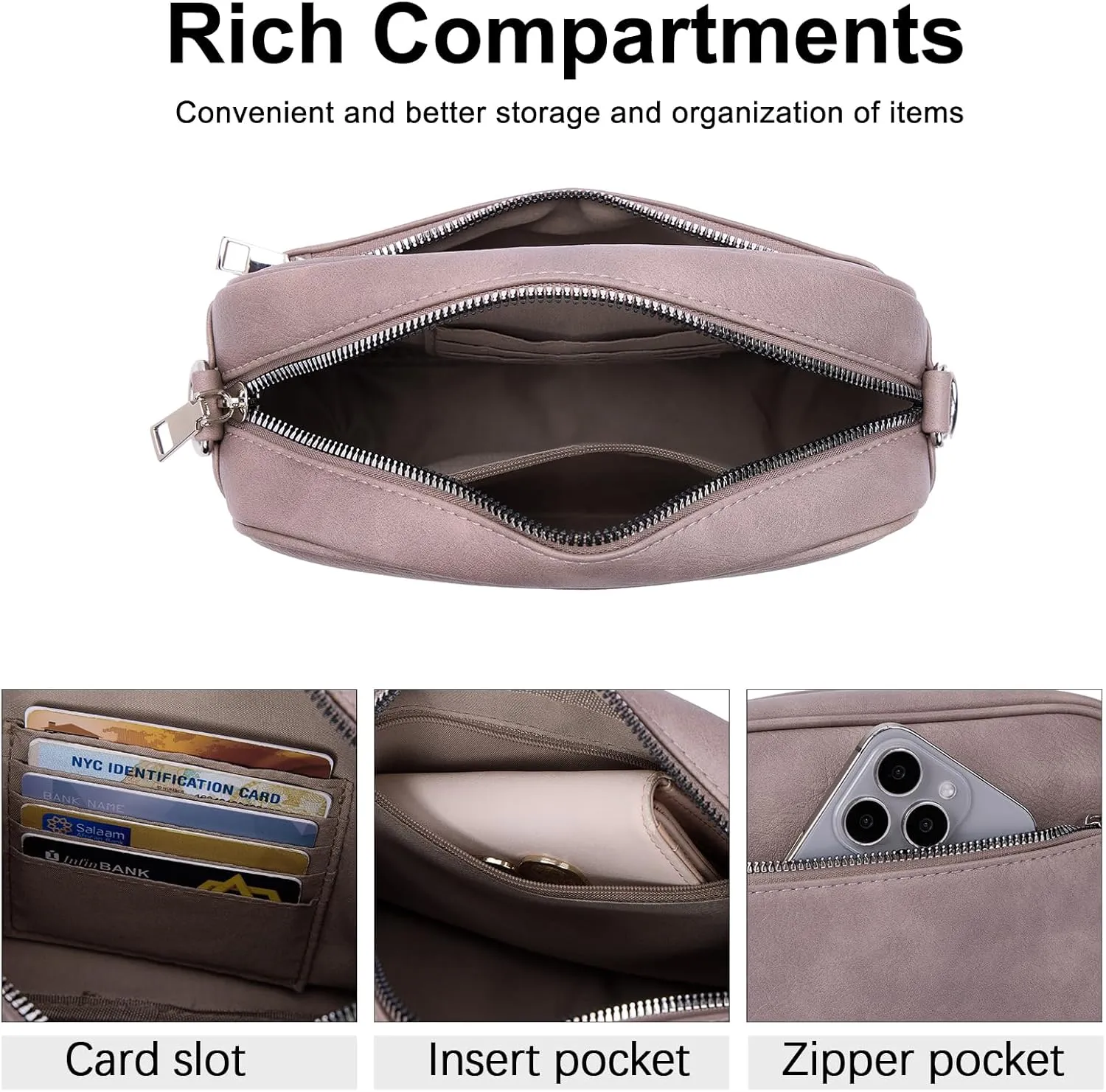 CLUCI Crossbody Bags for Women, Vegan Leather Shoulder HandbagsPurses for Women with Adjustable Wide Strap