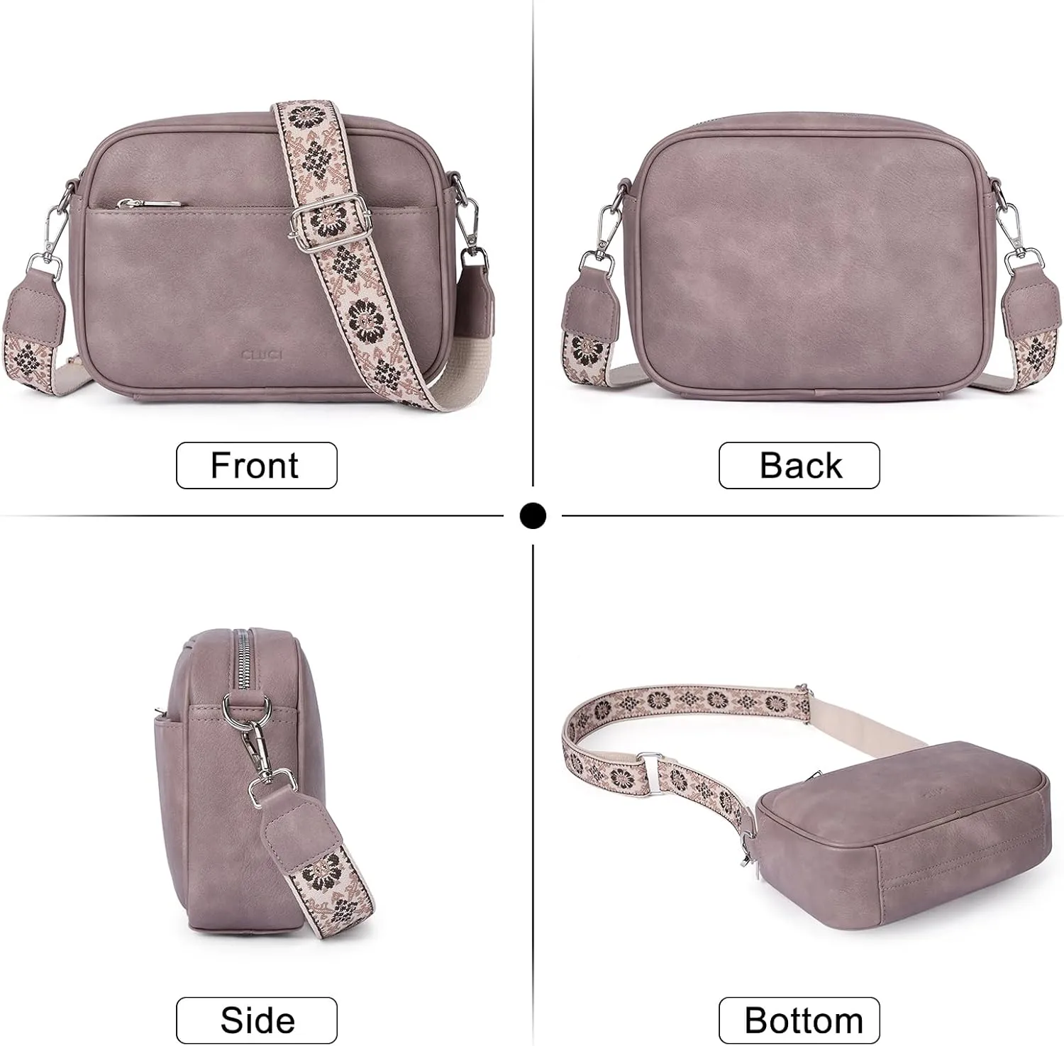 CLUCI Crossbody Bags for Women, Vegan Leather Shoulder HandbagsPurses for Women with Adjustable Wide Strap