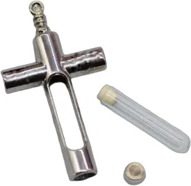 Cross Blood Vial Necklace, Necklace for Ashes, Glass Cremation Pendant Vial Tube, Fillable necklace, locket, Urn