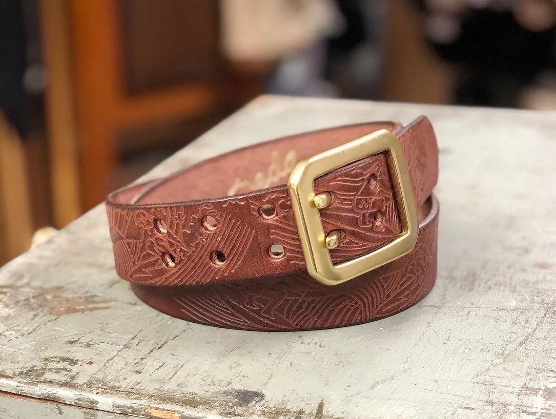 Double Prong Stamped Series Belts (Multiple Colors)