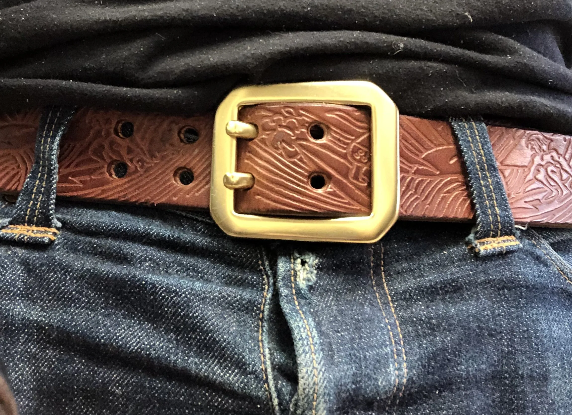 Double Prong Stamped Series Belts (Multiple Colors)