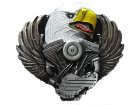 Eagle Head on Engine Belt Buckle