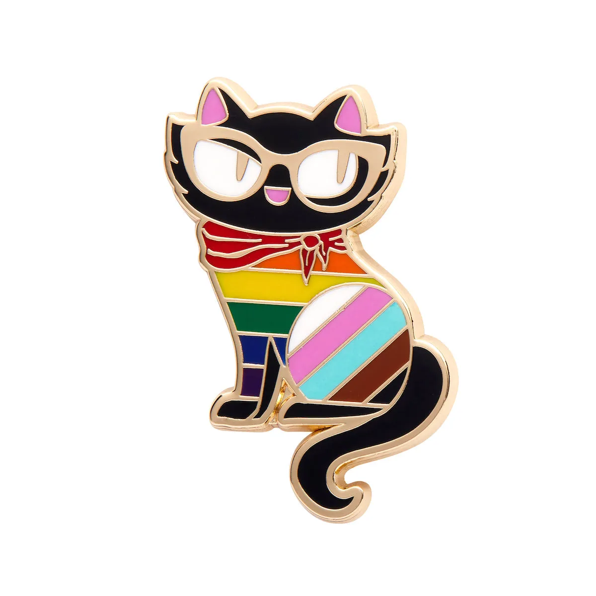 Elissa Rainbow Cat Enamel Pin