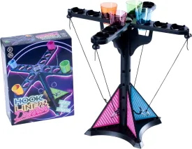 Endless Games Hook Line & Hydration Party Game  Fun Ring Toss Game for Adults | 13" Tower with Shot Glasses | Perfect for Parties, 2  Players, Ages 21 