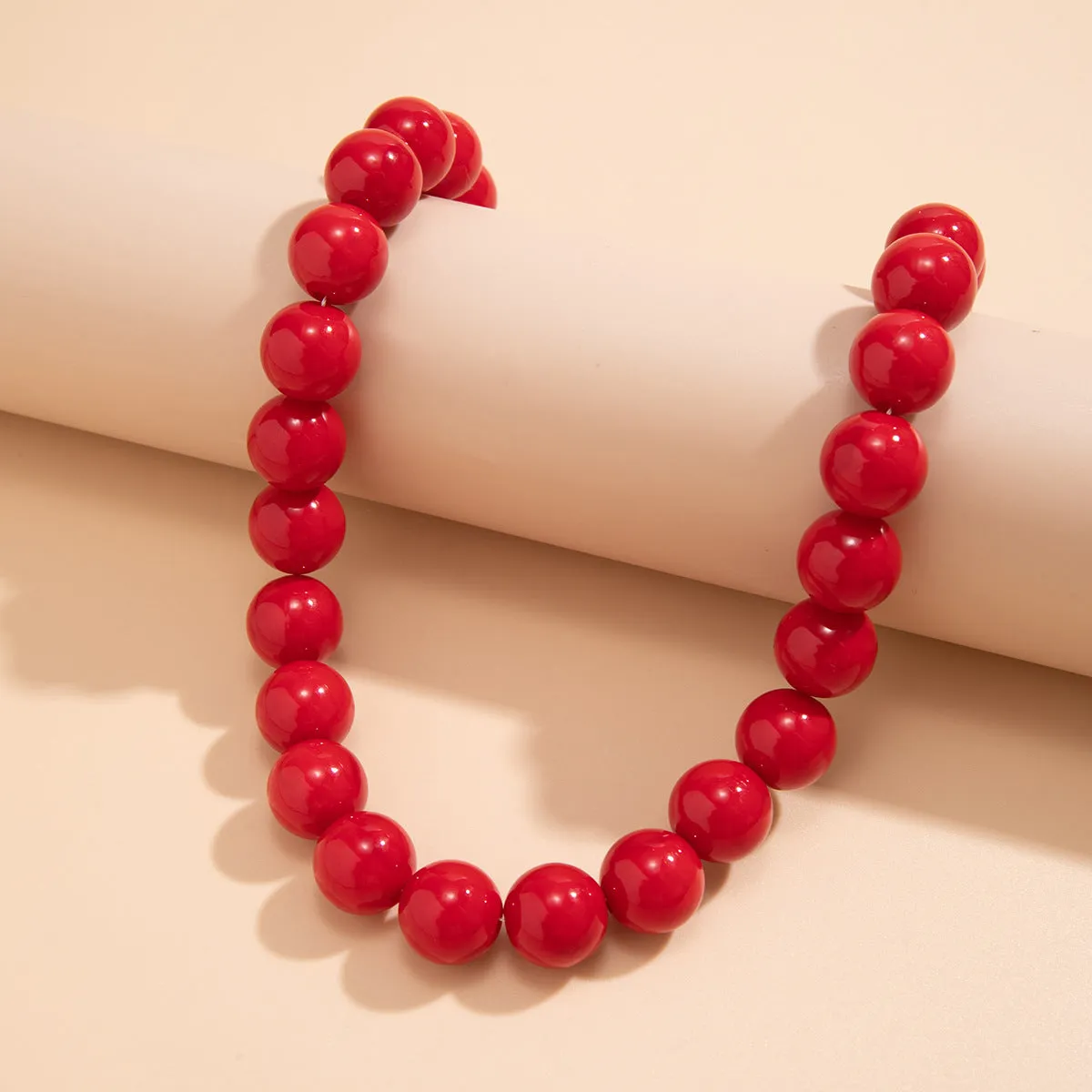 Exaggerated Colorful Acrylic Beaded Necklace for Women with Simple Ins Wind Beads