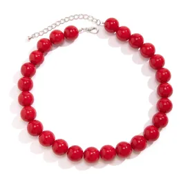 Exaggerated Colorful Acrylic Beaded Necklace for Women with Simple Ins Wind Beads