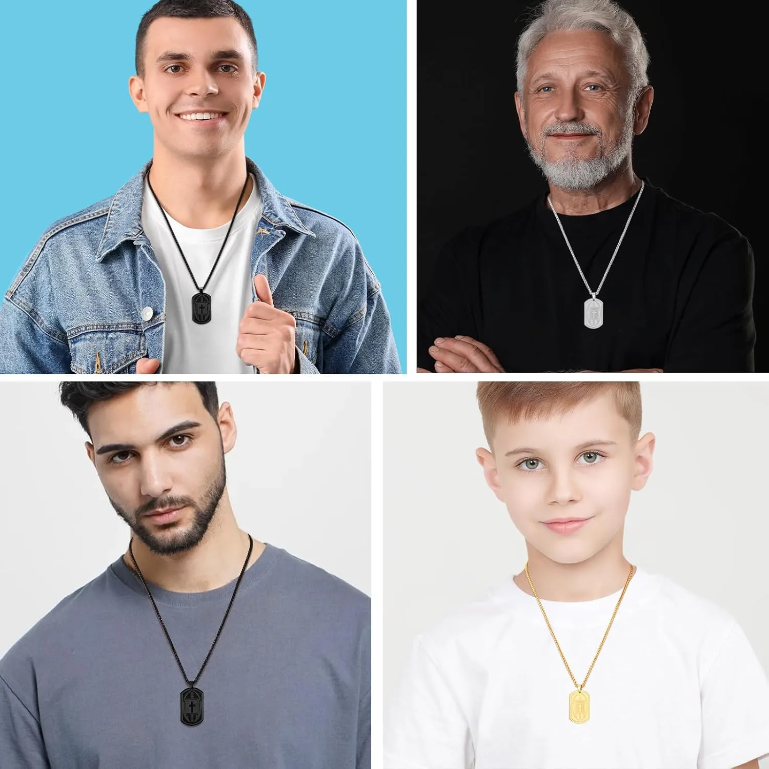 Football Bible Verse Cross Necklace for Men Stainless Steel Religious Gift Football Sports Jewelry for Kids Boys Men Teens Boyfriend Husband