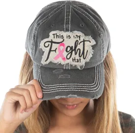 Funky Junque Breast Cancer Awareness Ribbon Baseball Cap Dad Hat for Women