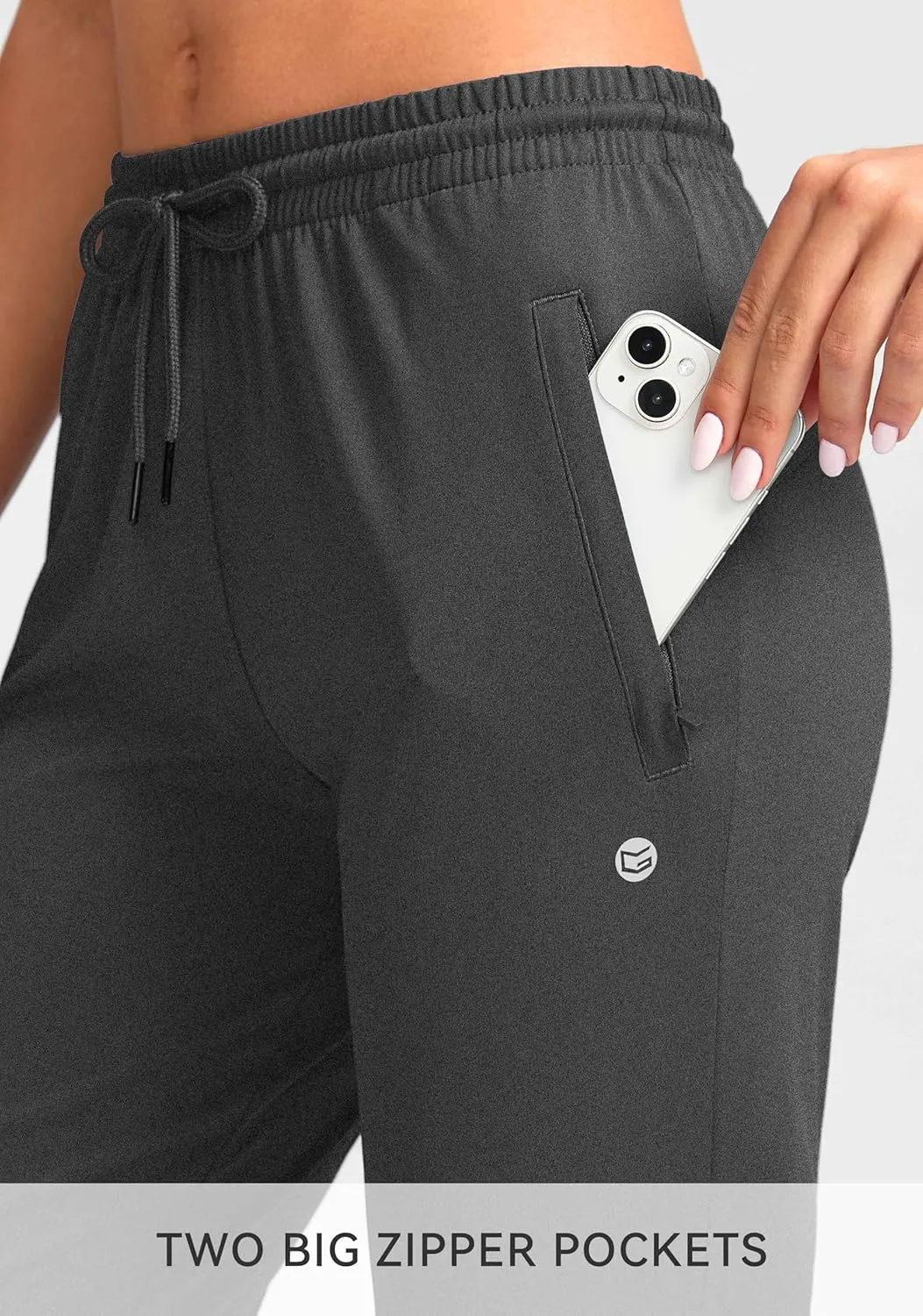 G Gradual Women's Joggers Pants with Zipper Pockets Tapered Running Sweatpants for Women Lounge, Jogging