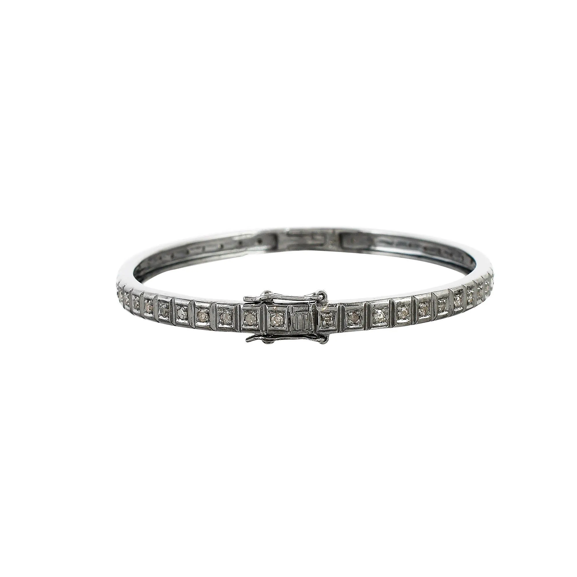 Geometric Diamond Openable Bangle