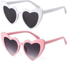 GIFIORE Heart Sunglasses Vintage Retro Oversized Heart Shaped Cat Eye Sun Glasses