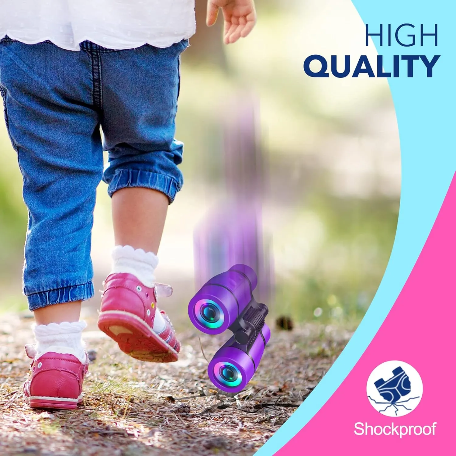 Girls Toys Age 3-7: LET'S GO! Compact Bird Watching Binoculars for Kids Ages 3 4 5 6 7 Year Old Girl Boy Gifts Idea Outside Travel Educational Toy for Kid Preschool Toddler Gift