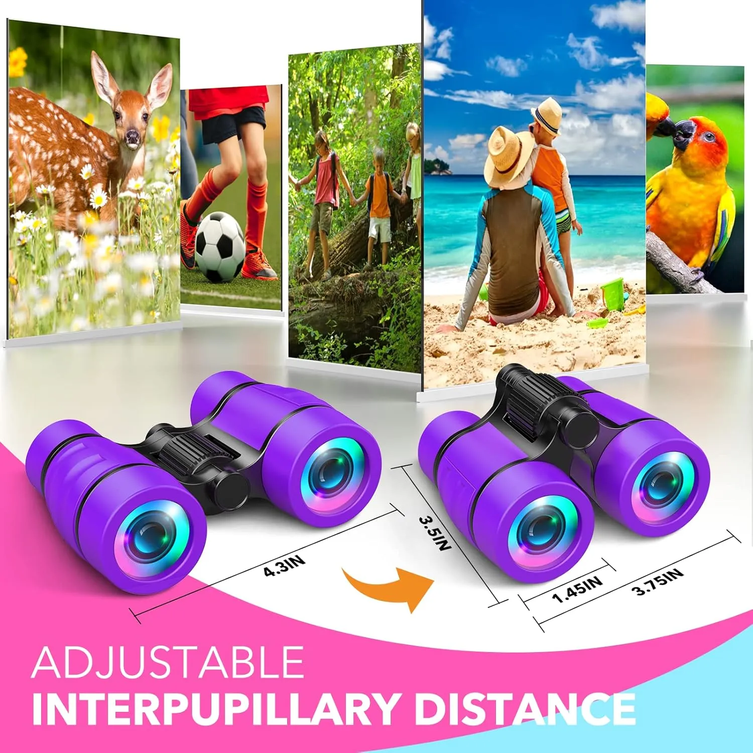 Girls Toys Age 3-7: LET'S GO! Compact Bird Watching Binoculars for Kids Ages 3 4 5 6 7 Year Old Girl Boy Gifts Idea Outside Travel Educational Toy for Kid Preschool Toddler Gift
