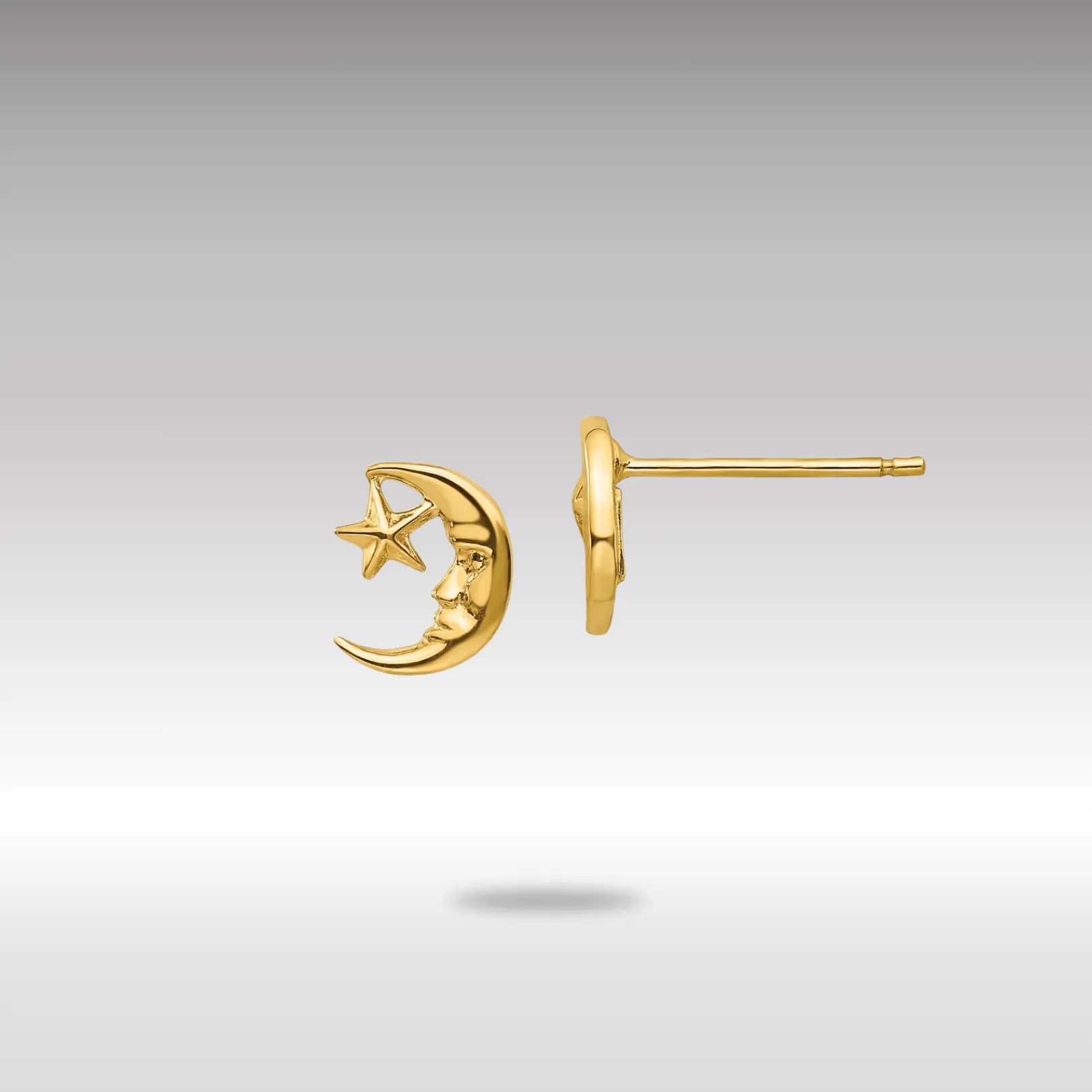 Gold Moon and Star Post Earrings - Model TC620