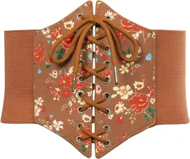 GRACE KARIN Womens Corset Belt Vintage Lace-up Cinch Elastic Waist Belt