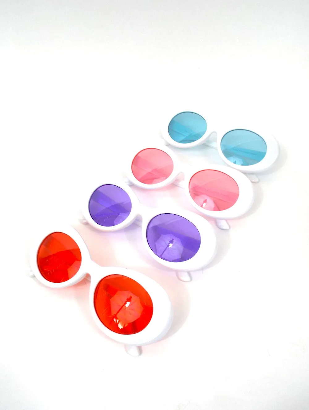 Grunge Goddess Round Colorful Tinted Sunglasses