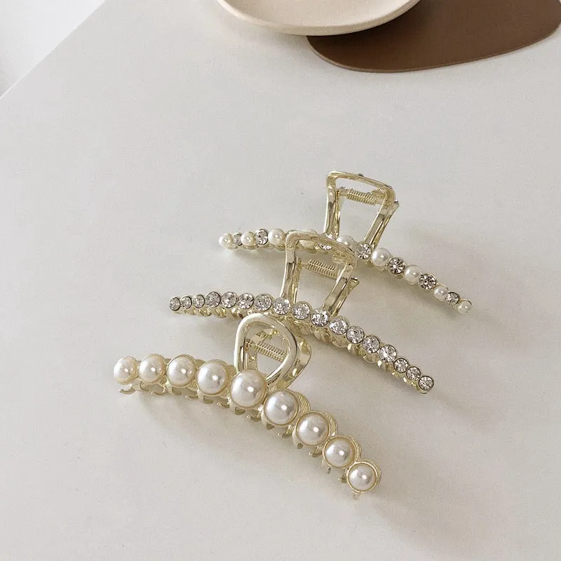 Hairpin Pearl Rhinestone Grab Clip Shark Accessories