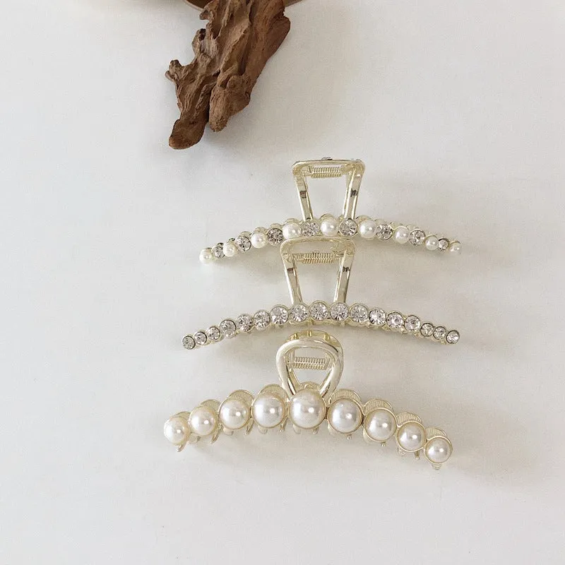 Hairpin Pearl Rhinestone Grab Clip Shark Accessories