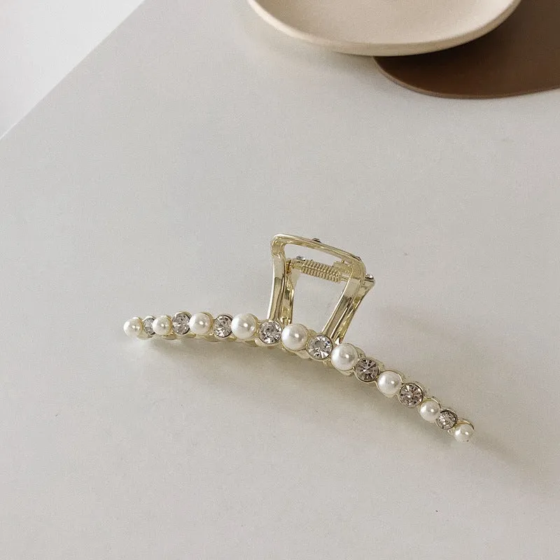 Hairpin Pearl Rhinestone Grab Clip Shark Accessories