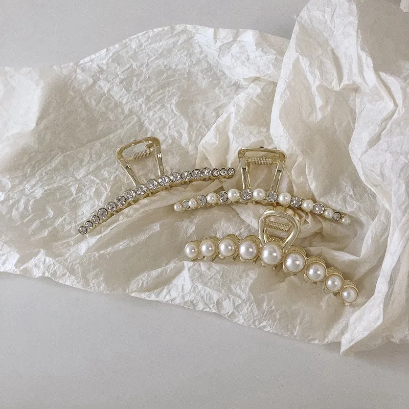 Hairpin Pearl Rhinestone Grab Clip Shark Accessories