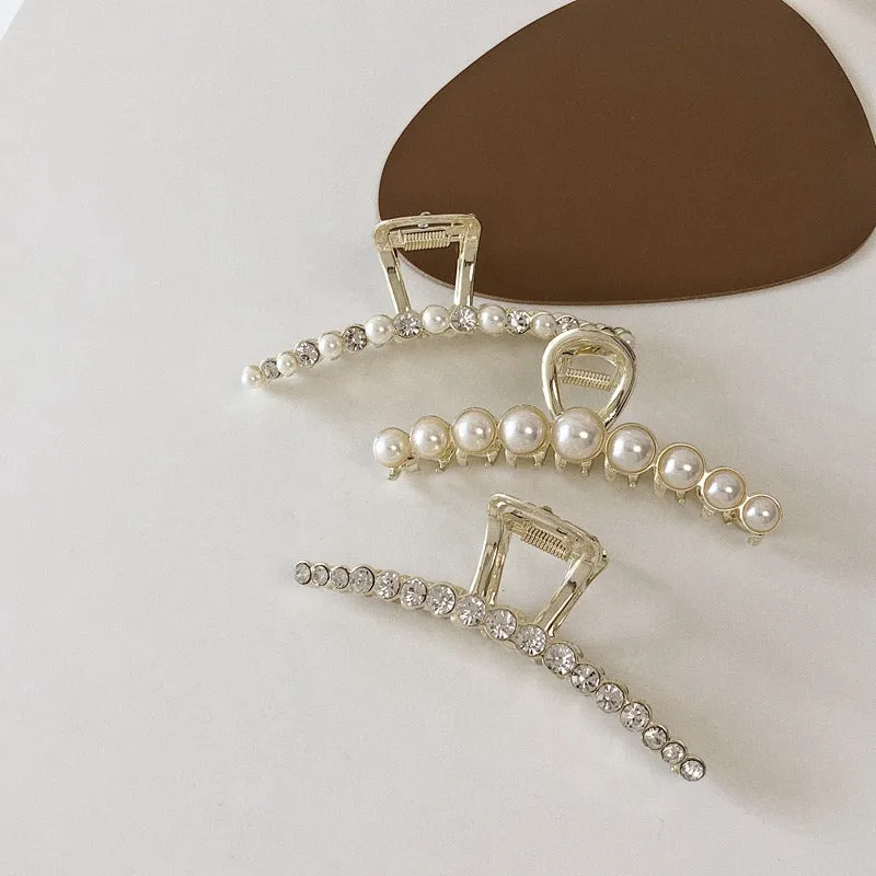 Hairpin Pearl Rhinestone Grab Clip Shark Accessories