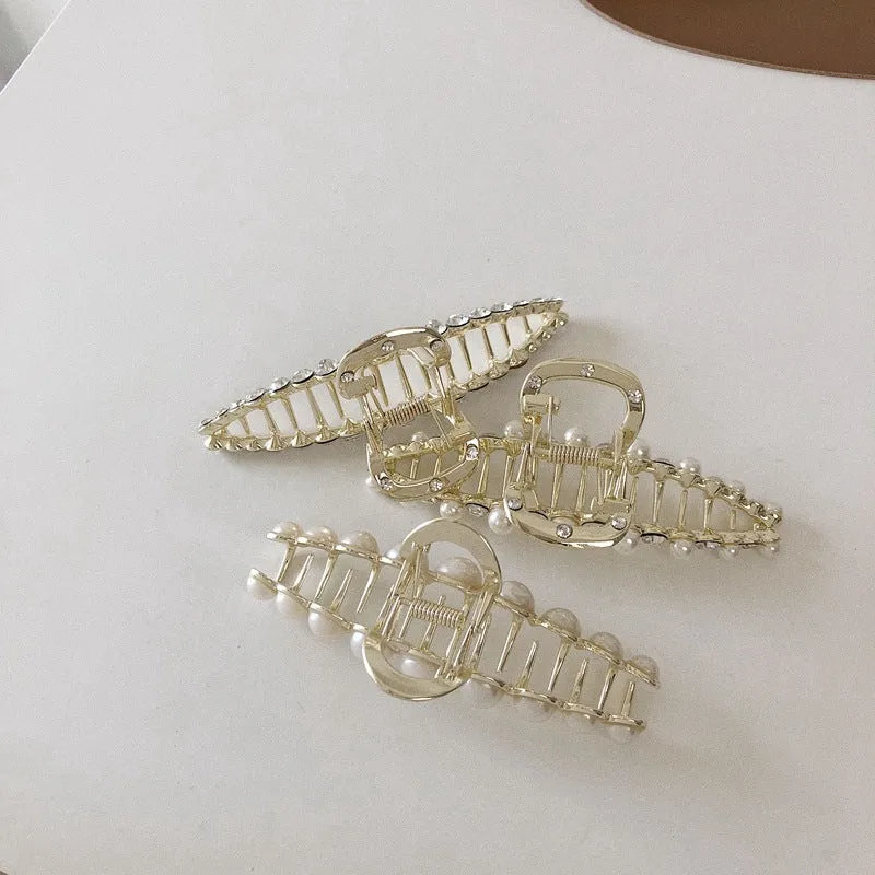 Hairpin Pearl Rhinestone Grab Clip Shark Accessories