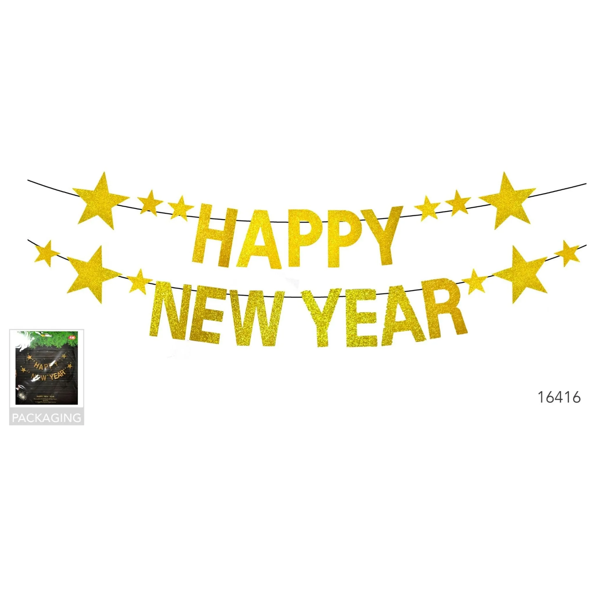 Happy New Year Garland with Stars
