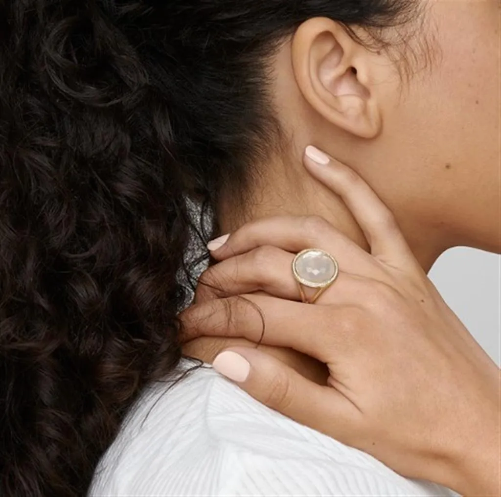 Ippolita 18k Yellow Gold Mother-of-Pearl and Diamond Lollipop Ring