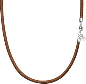 Leather Necklace for Men Women 925 silver buckle Cord Chain Waterproof 18''-24''optional 2.5mm Rope Chain DIY for Pendant With gift box