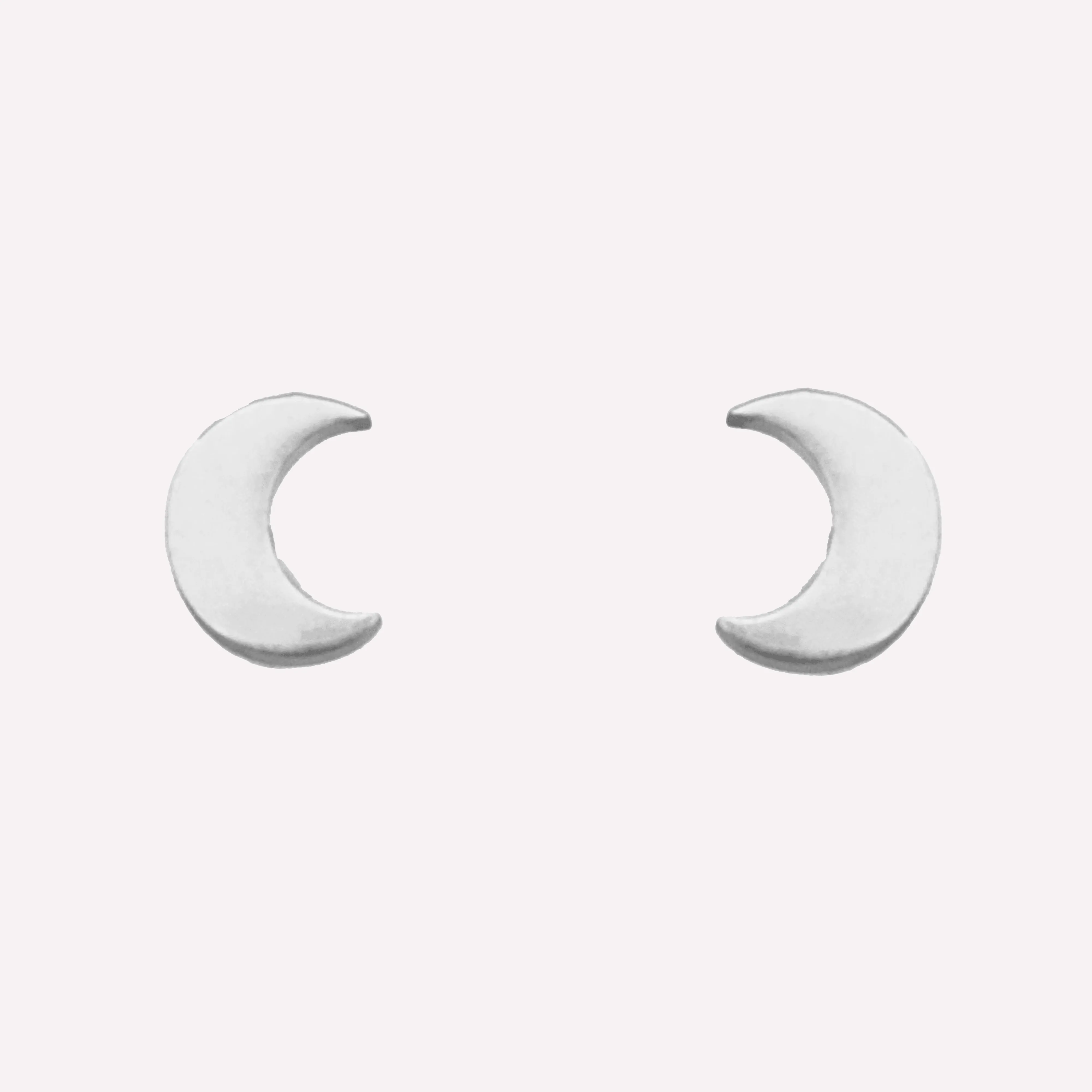 MOON STUD CLIP-ON EARRINGS IN SILVER