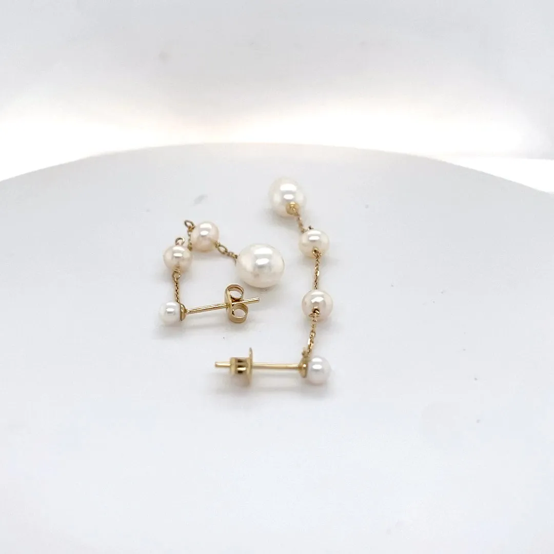 Pearl and Chain Drop Earrings