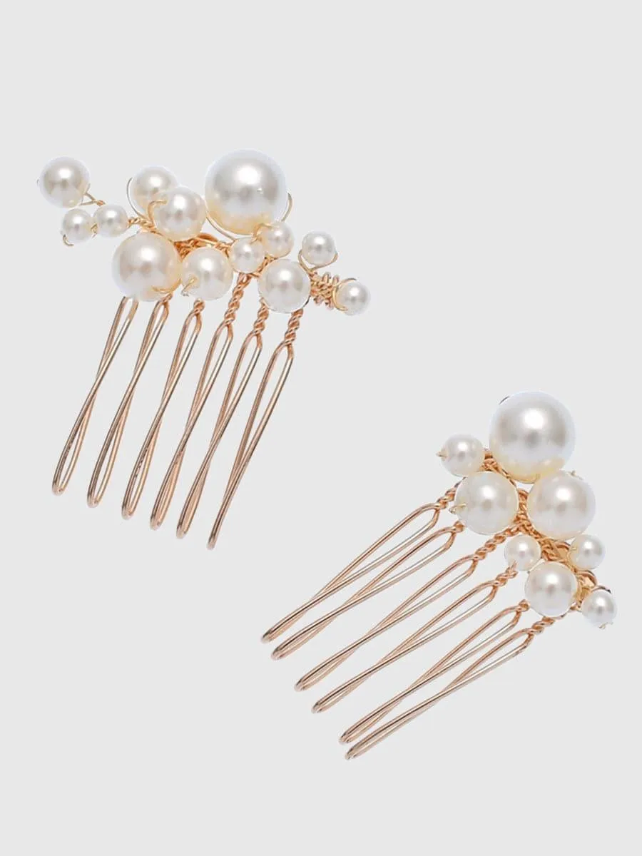 Pearl Hairpin Hair Comb Wedding Headpieces 5PCS Set MTS0005