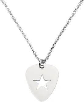 POYAMUSE Guitar Pick Pendant Necklace for Men - Stainless Steel Guitar Pick Necklace for Women and Men, Music Pendant Necklace Jewelry, Rock Accessories