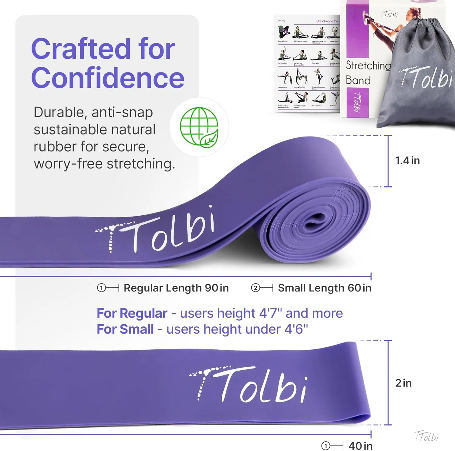 Premium Stretch Bands for Dancers - Flexibility & Ballet Stretching Band, Dance Equipment for Splits & Strength, Ideal Gifts for Ballet, Gymnastics, Cheerleading, Yoga and Pilates Training Stuff