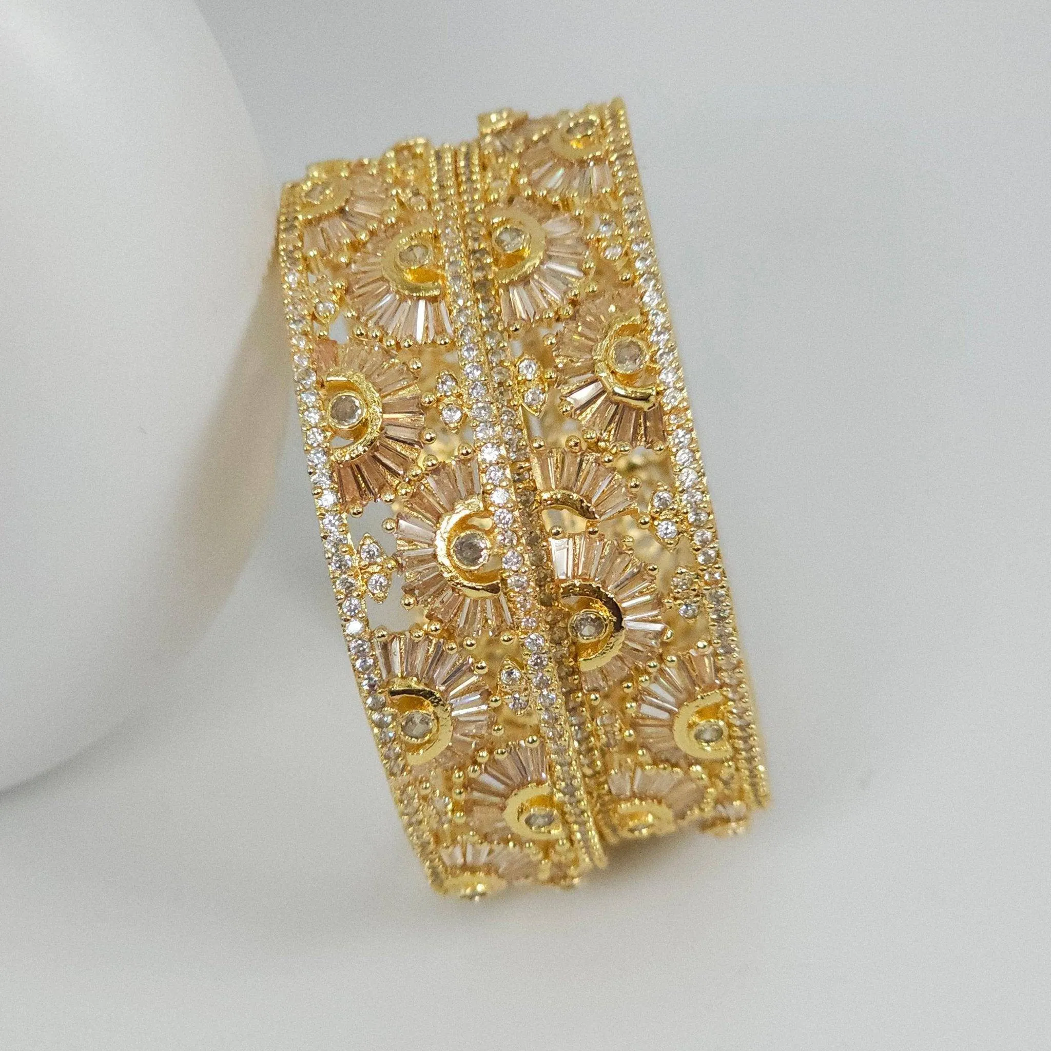 Priya - Gold plated American Diamond Bangles